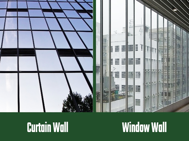 What is the difference between a window wall and a curtain wall?