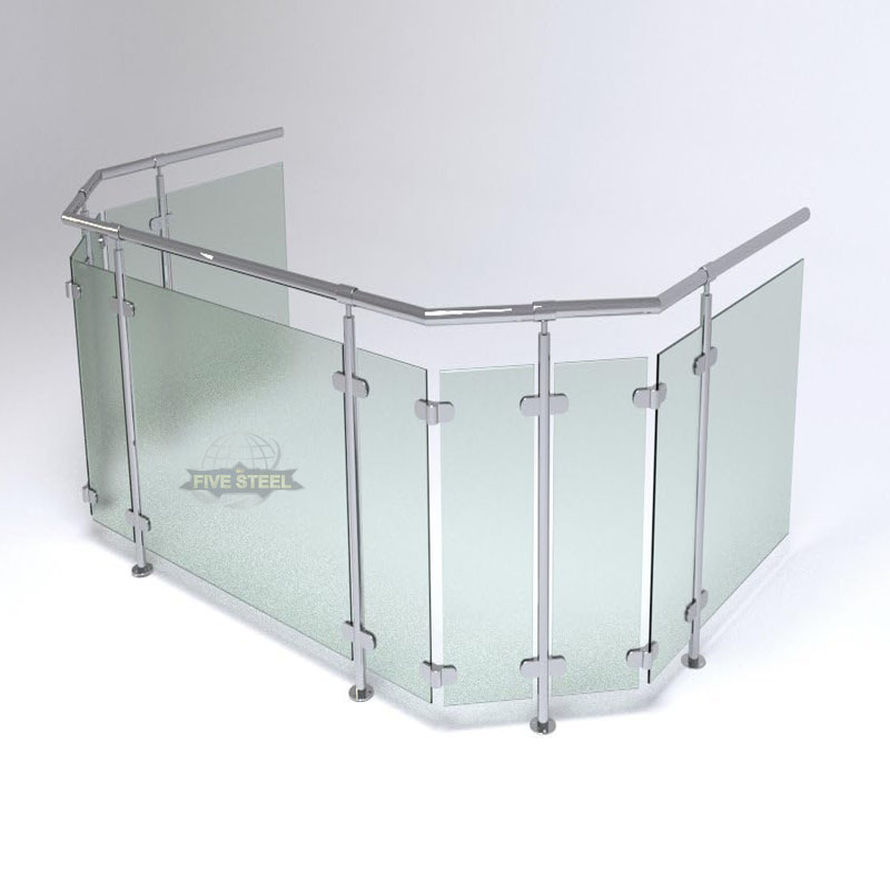 Hot Sale High Polish Frameless Laminated Glass Railing Stainless Steel Balustrade